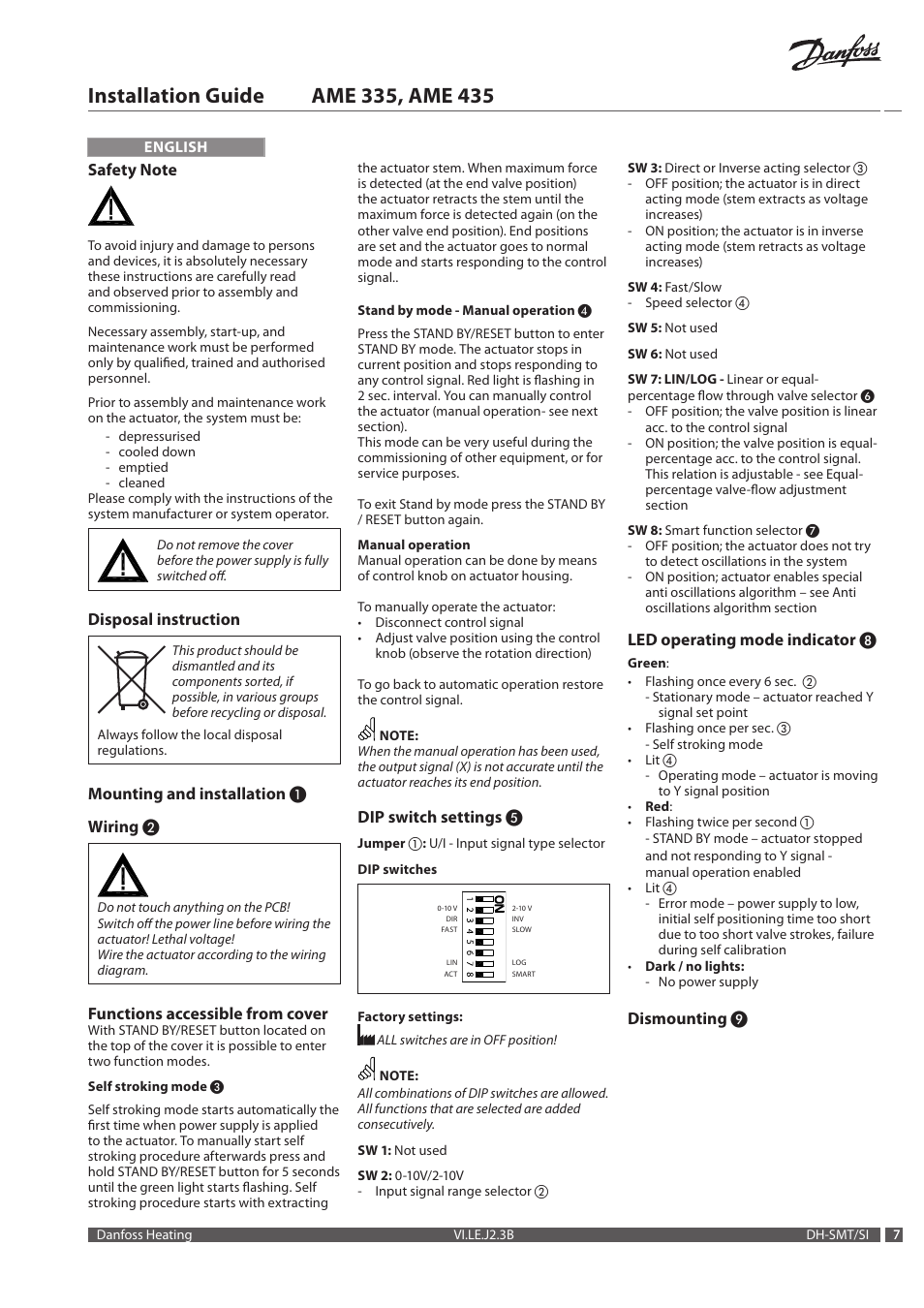 Danfoss AME 435 User Manual | Page 7 / 20