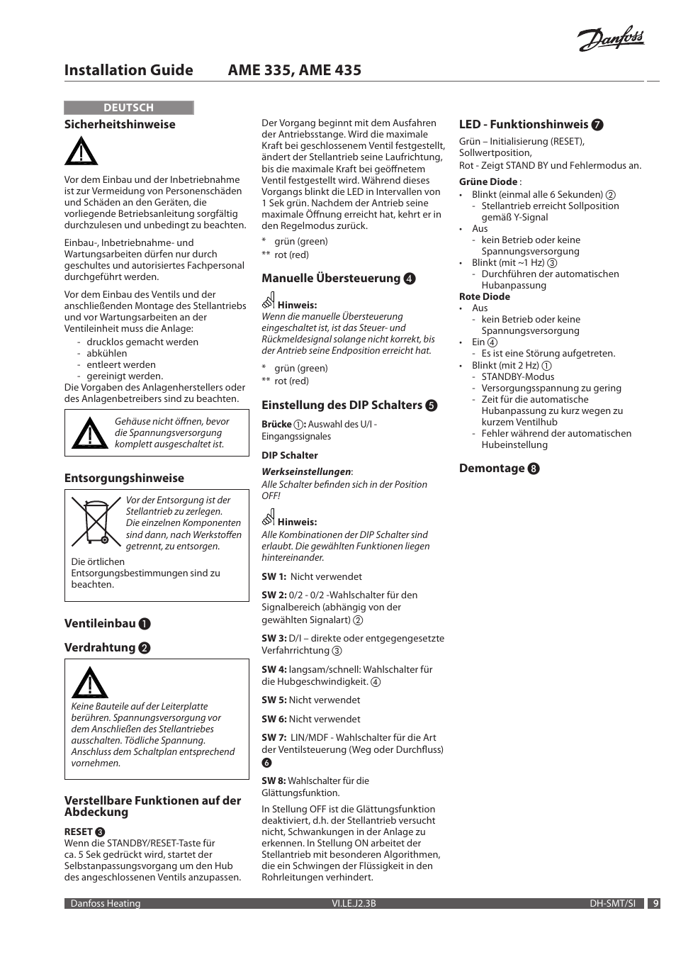 Danfoss AME 435 User Manual | Page 9 / 20