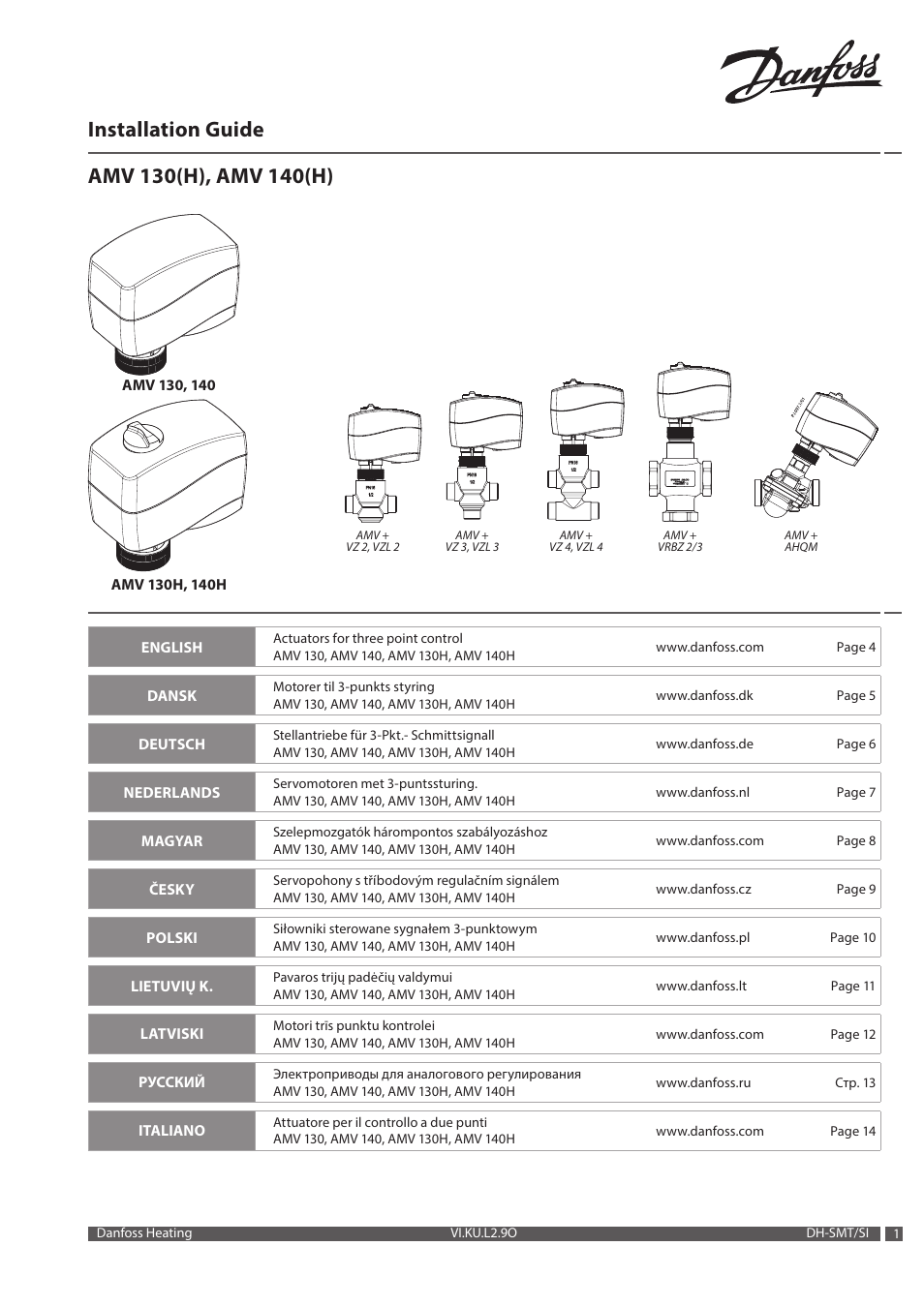Danfoss AME 140 H User Manual | 16 pages