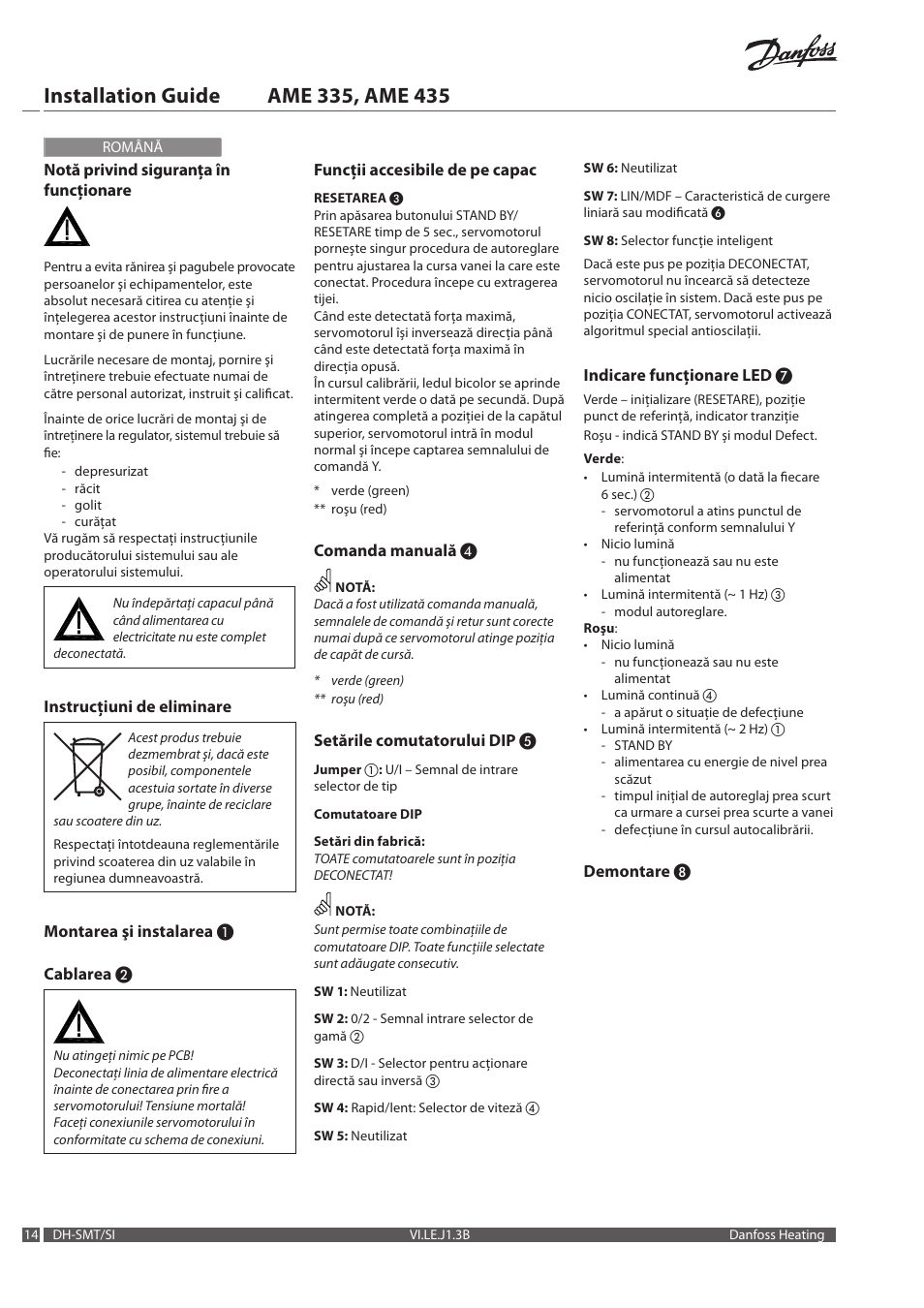 Danfoss AME 335 User Manual | Page 14 / 20