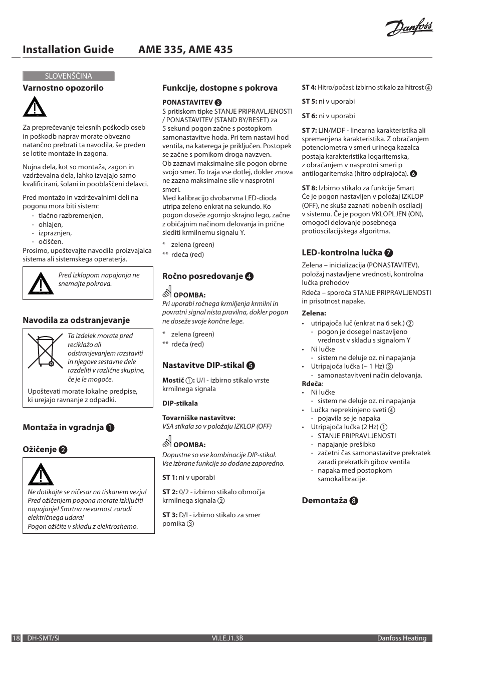 Danfoss AME 335 User Manual | Page 18 / 20