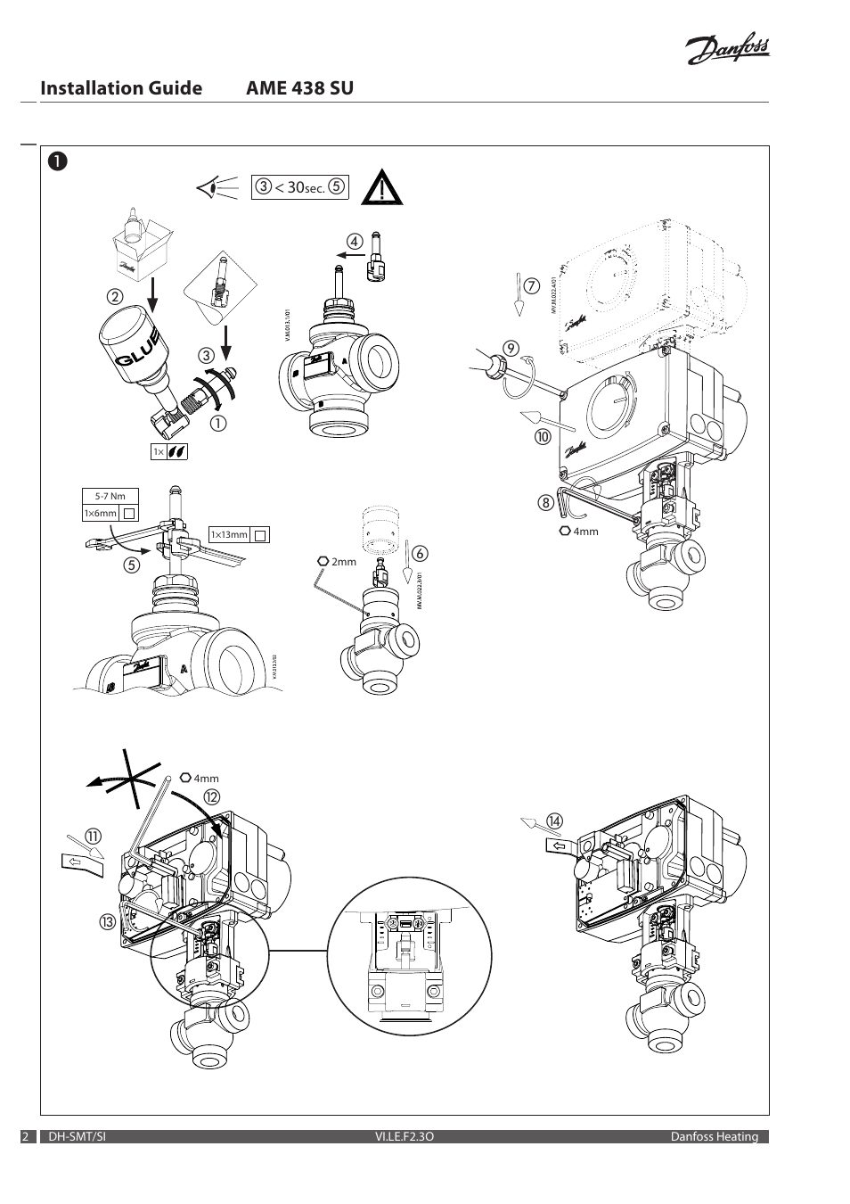 Installation guide ame 438 su | Danfoss AME 438 SU User Manual | Page 2 / 24