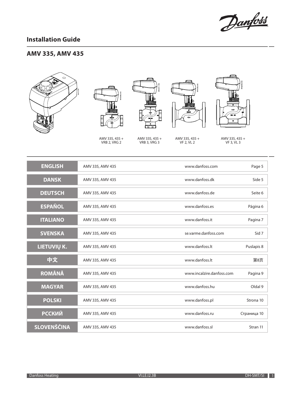 Danfoss AMV 435 User Manual | 12 pages