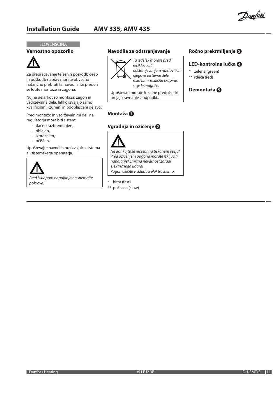 Danfoss AMV 435 User Manual | Page 11 / 12