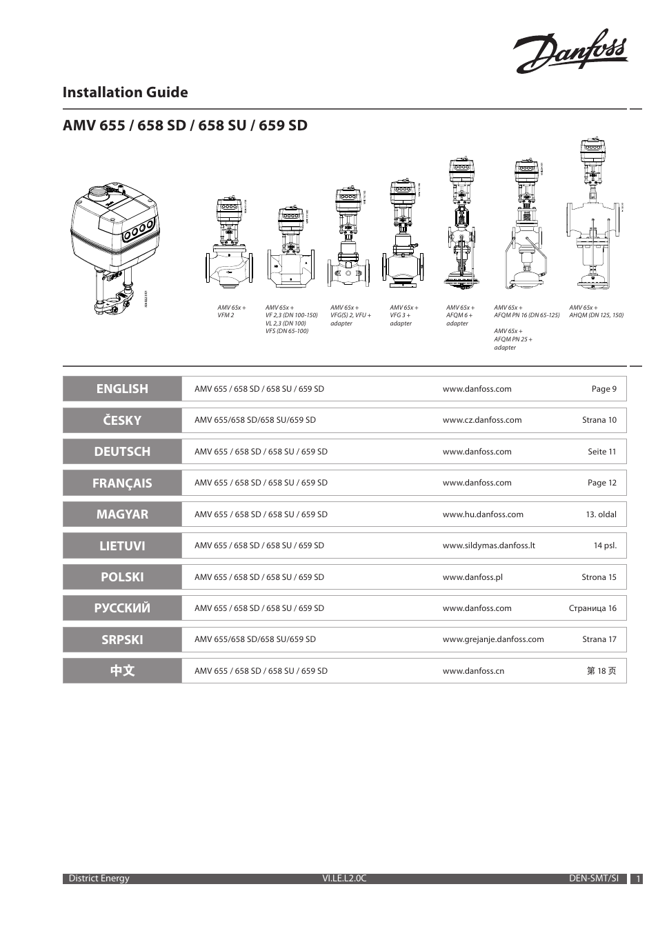 Danfoss AMV 659 SD User Manual | 20 pages