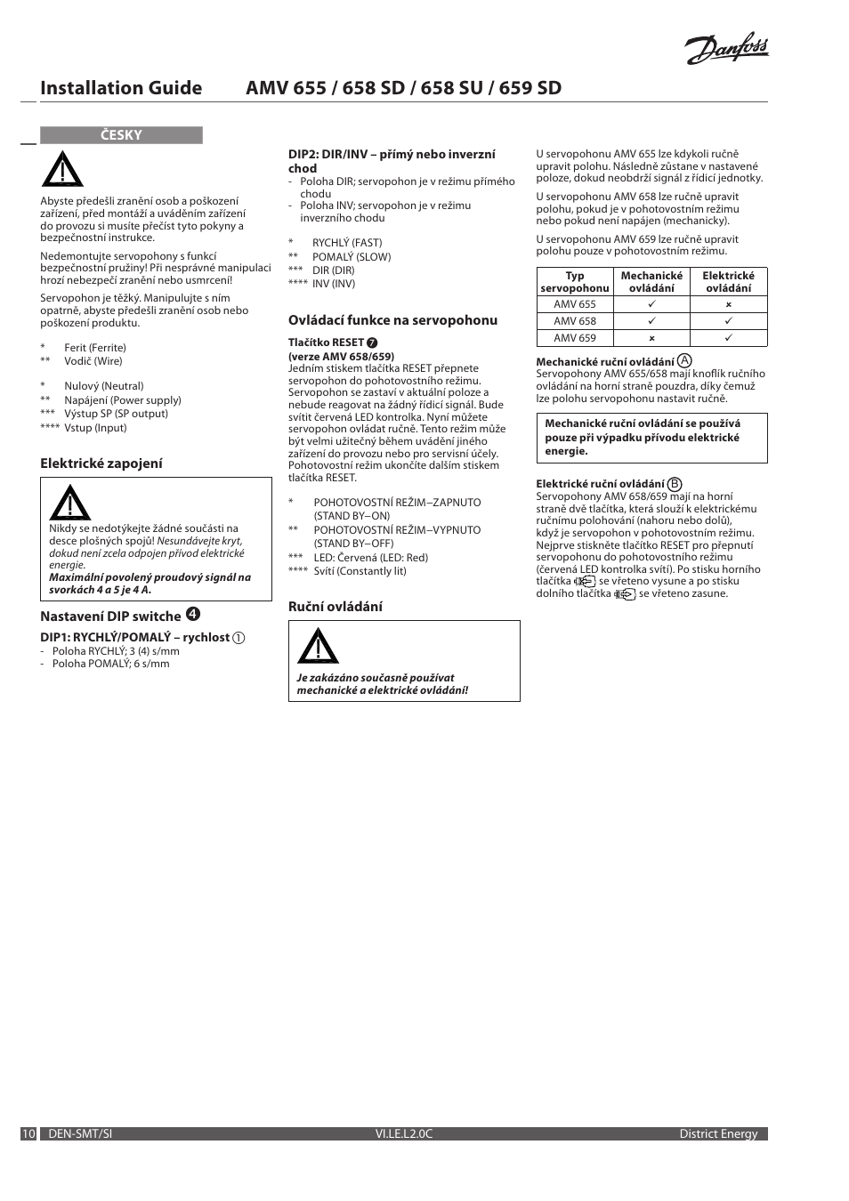 Danfoss AMV 659 SD User Manual | Page 10 / 20