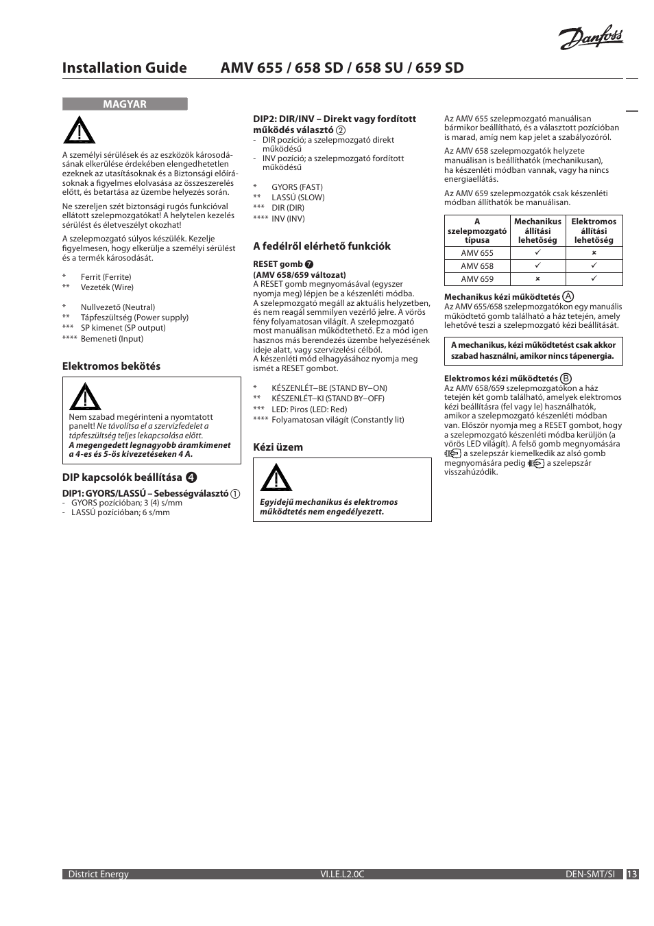 Danfoss AMV 659 SD User Manual | Page 13 / 20