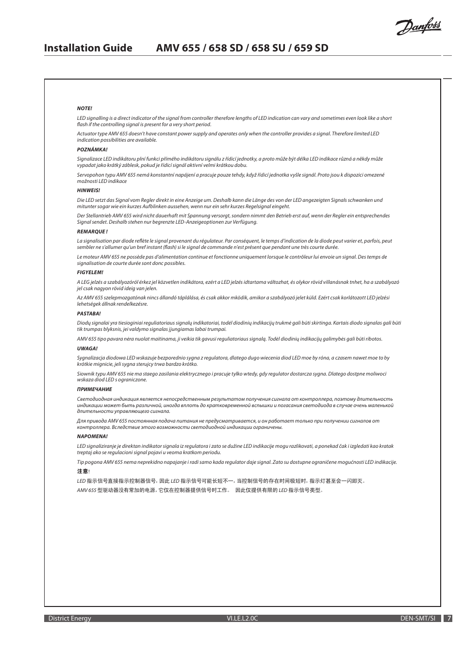 Danfoss AMV 659 SD User Manual | Page 7 / 20