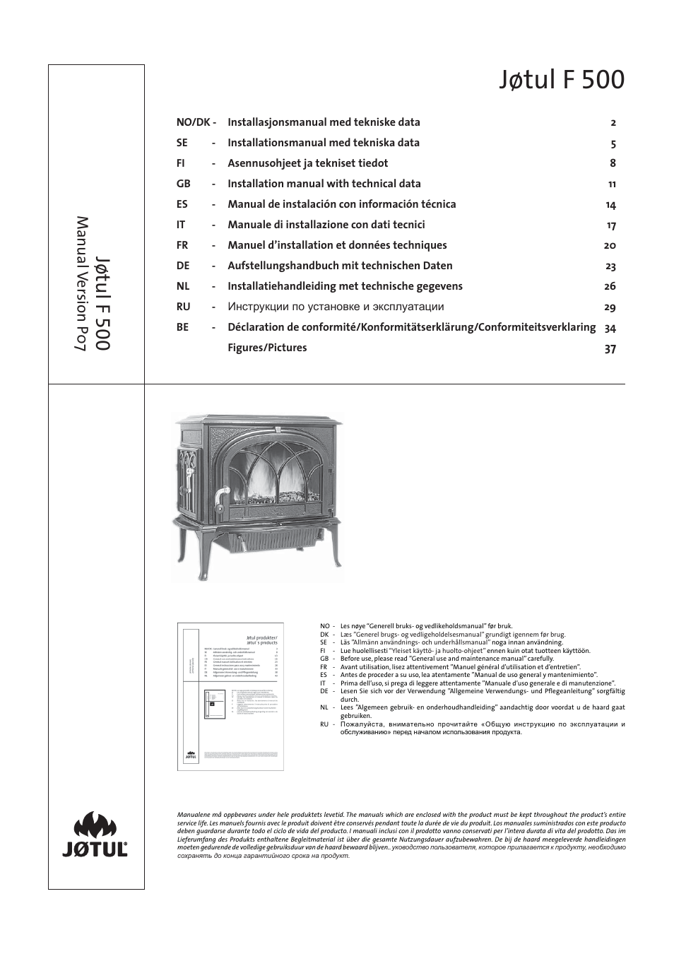 Jotul F500 User Manual | 40 pages