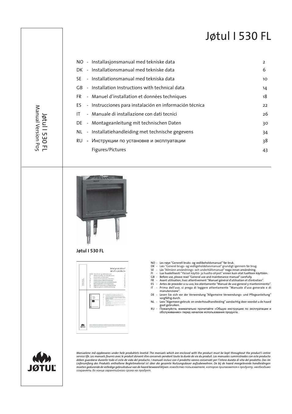 Jotul I530FL User Manual | 48 pages