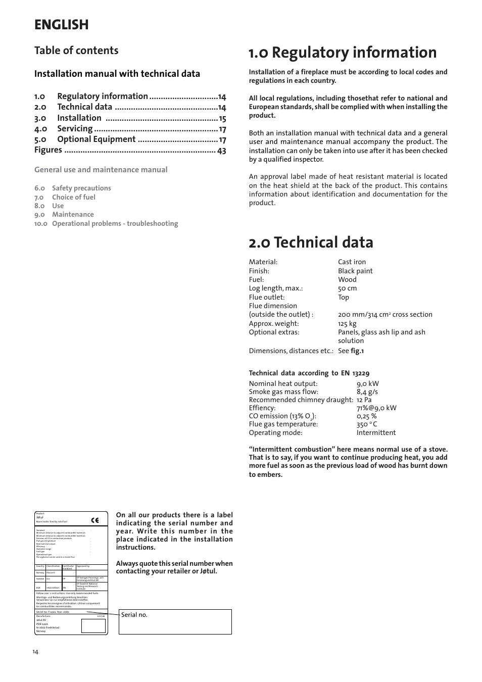 Jotul I530FL User Manual | Page 14 / 48