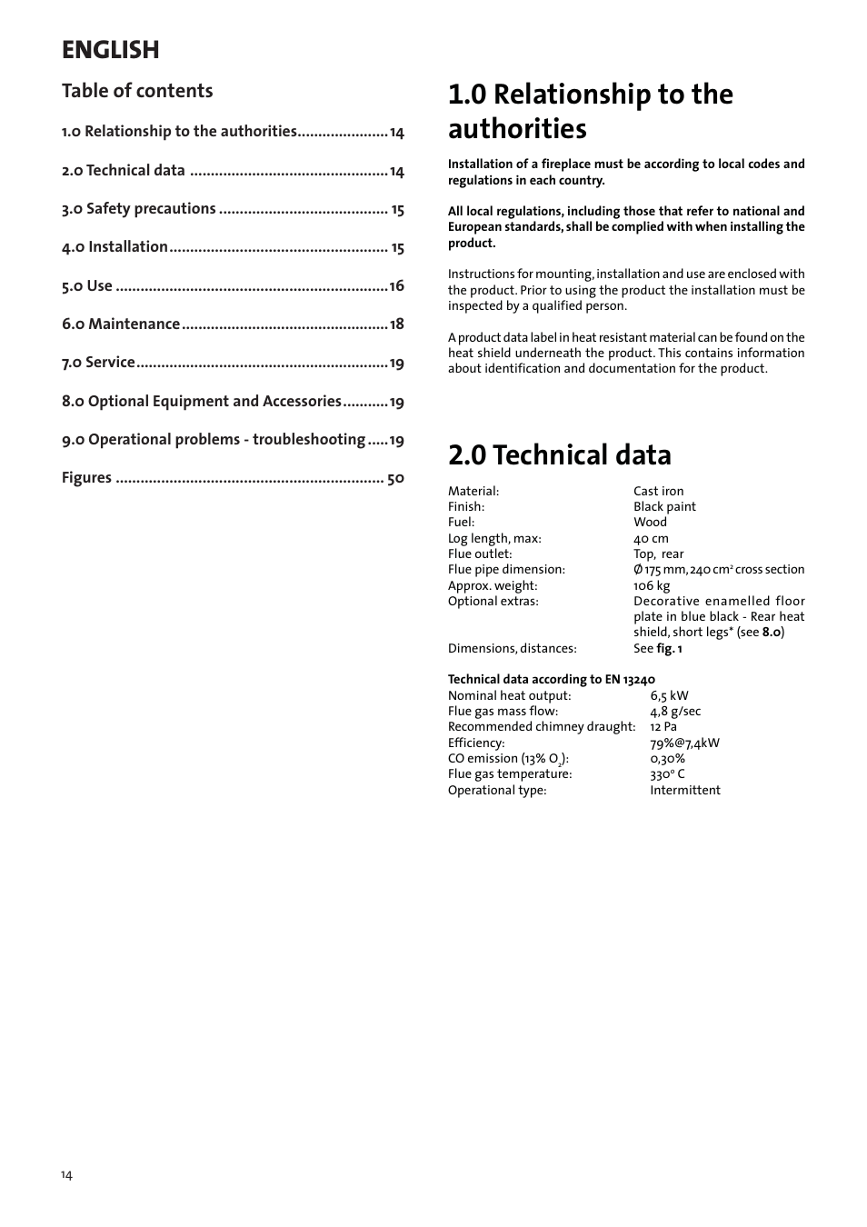 Jotul F3 TD User Manual | Page 14 / 68
