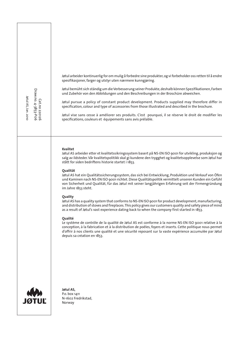 Jotul F3 TD User Manual | Page 68 / 68