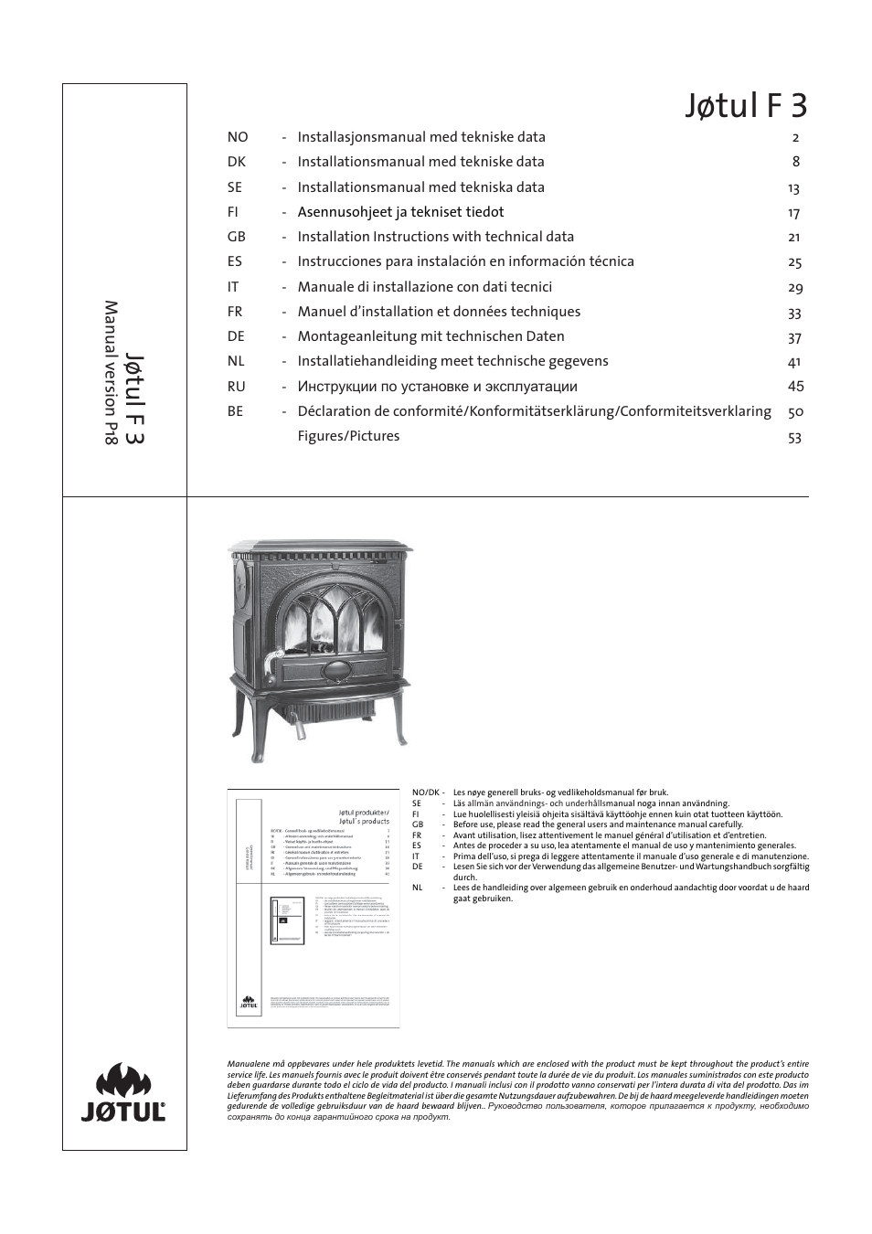 Jotul F3 User Manual | 56 pages