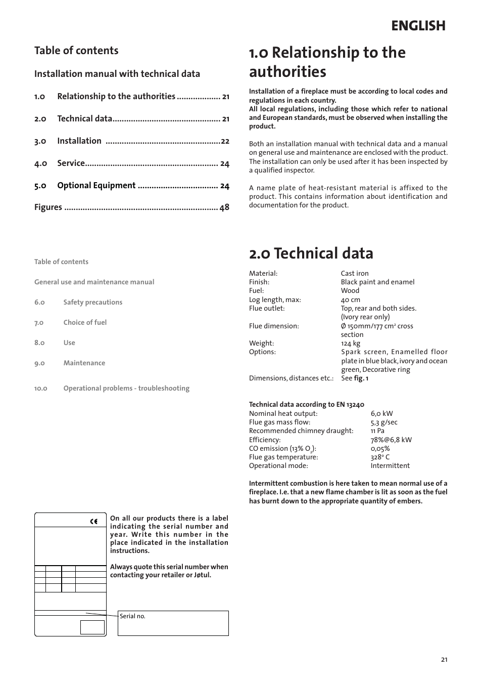 Jotul F3 User Manual | Page 21 / 56