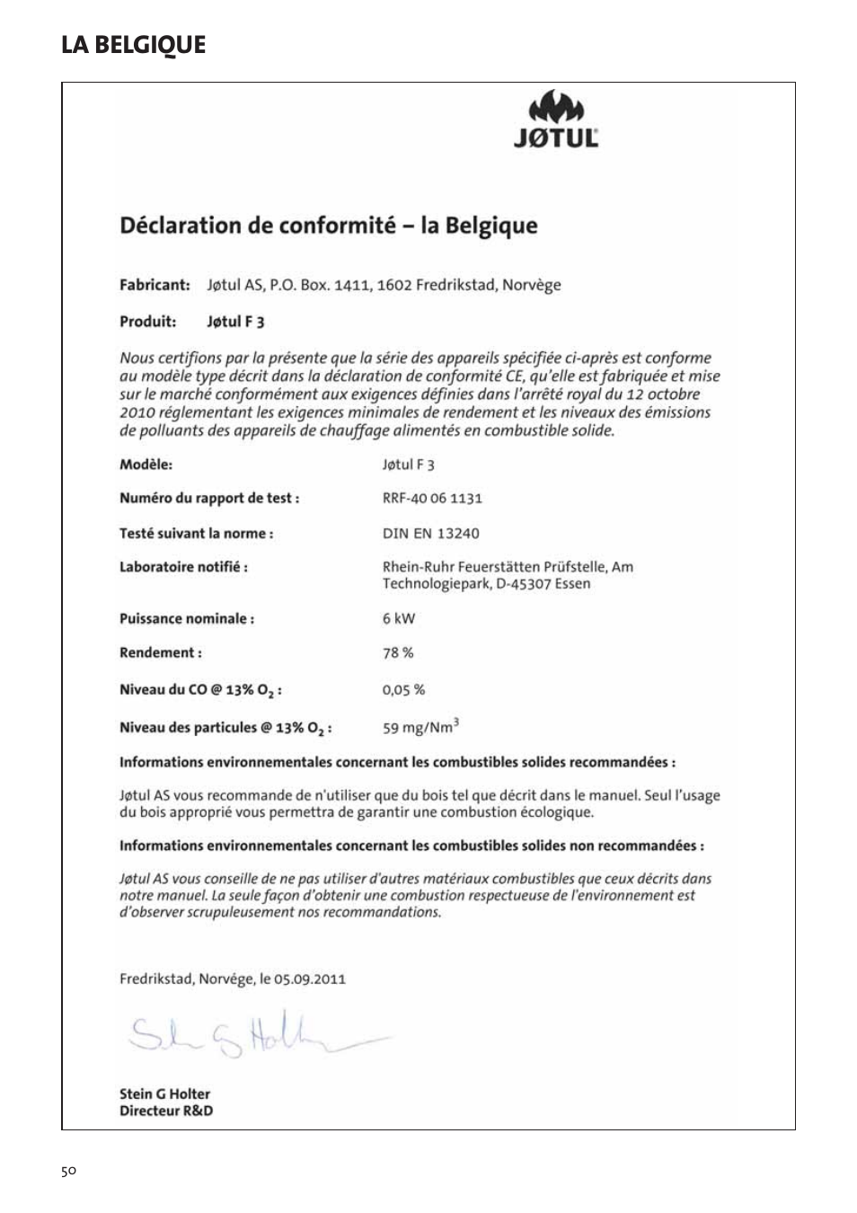 La belgique | Jotul F3 User Manual | Page 50 / 56