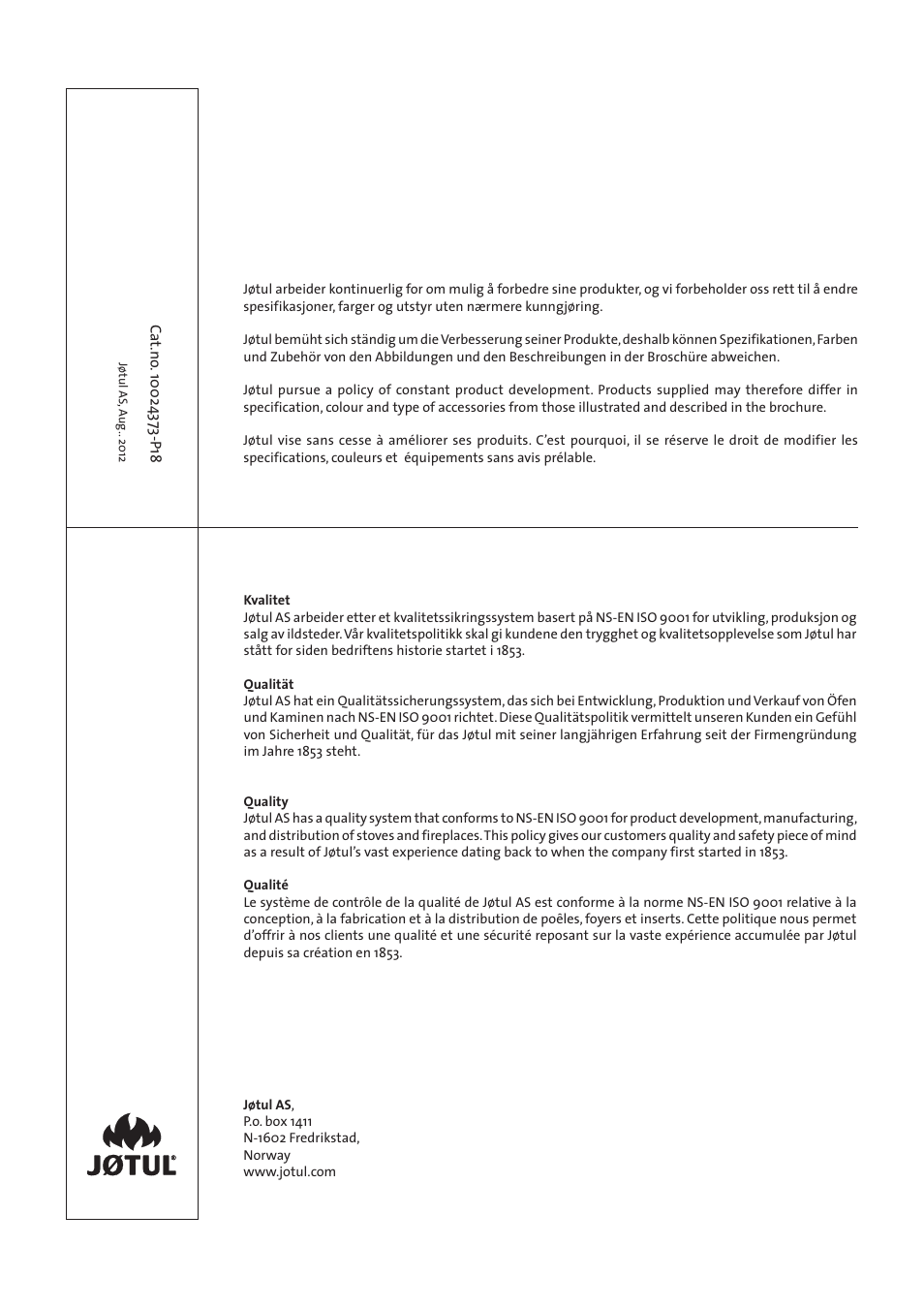 Jotul F3 User Manual | Page 56 / 56