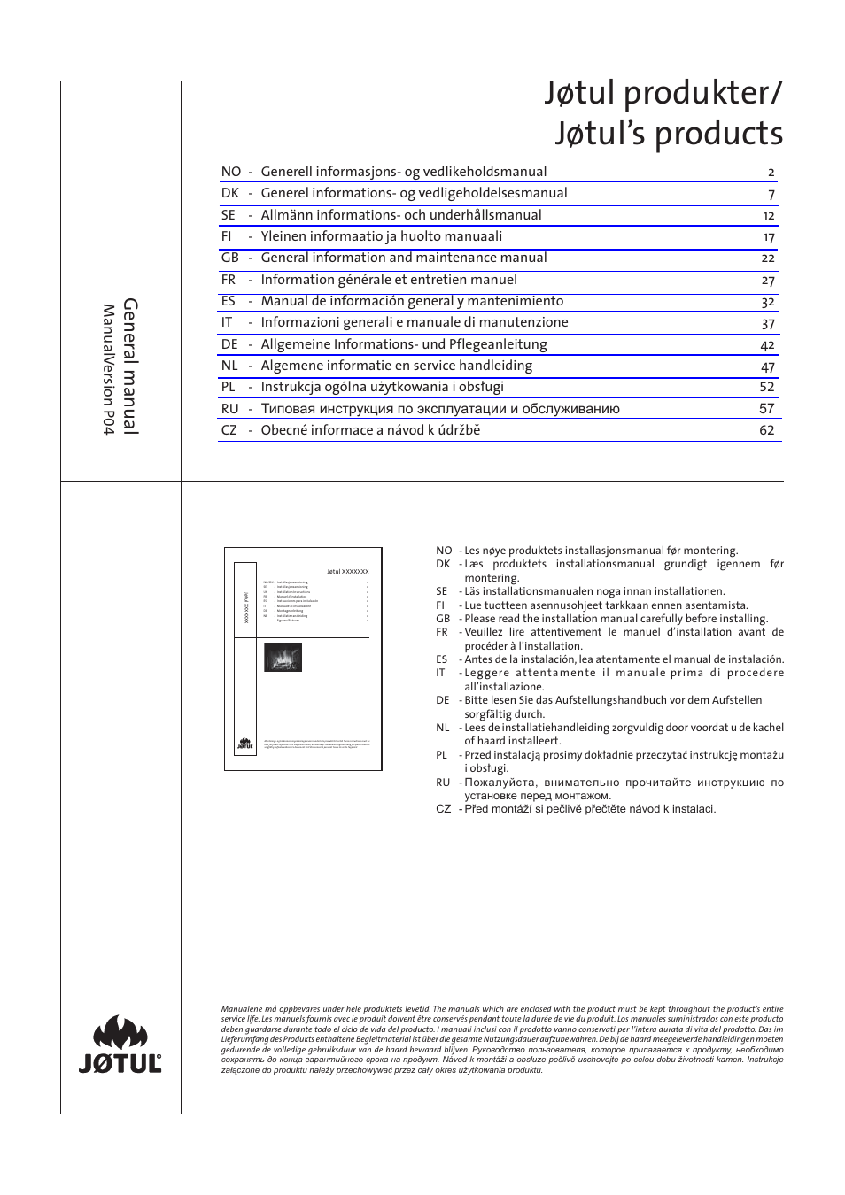 Jotul I400 Panorama User Manual | 68 pages