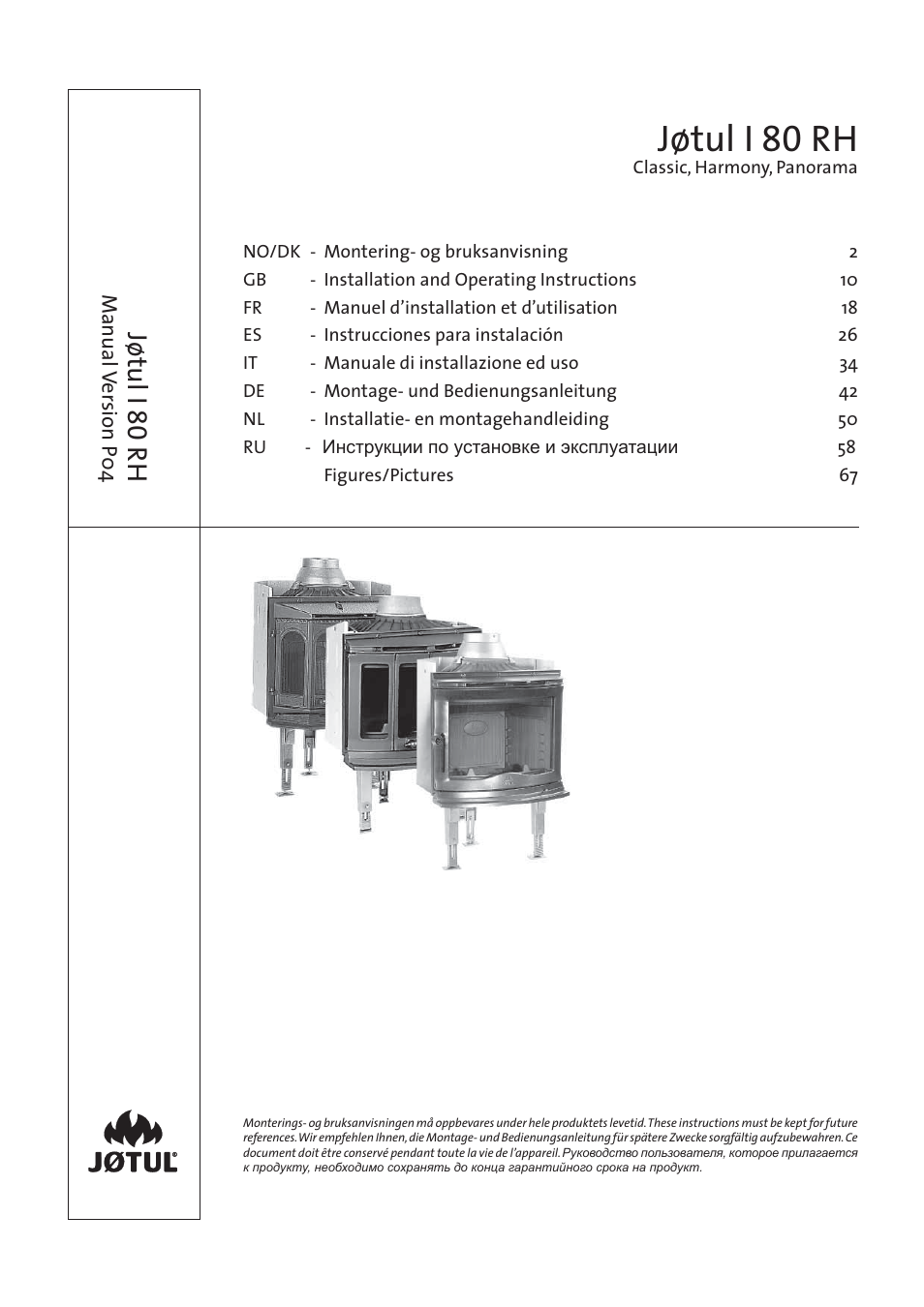 Jotul I80RH Panorama User Manual | 72 pages