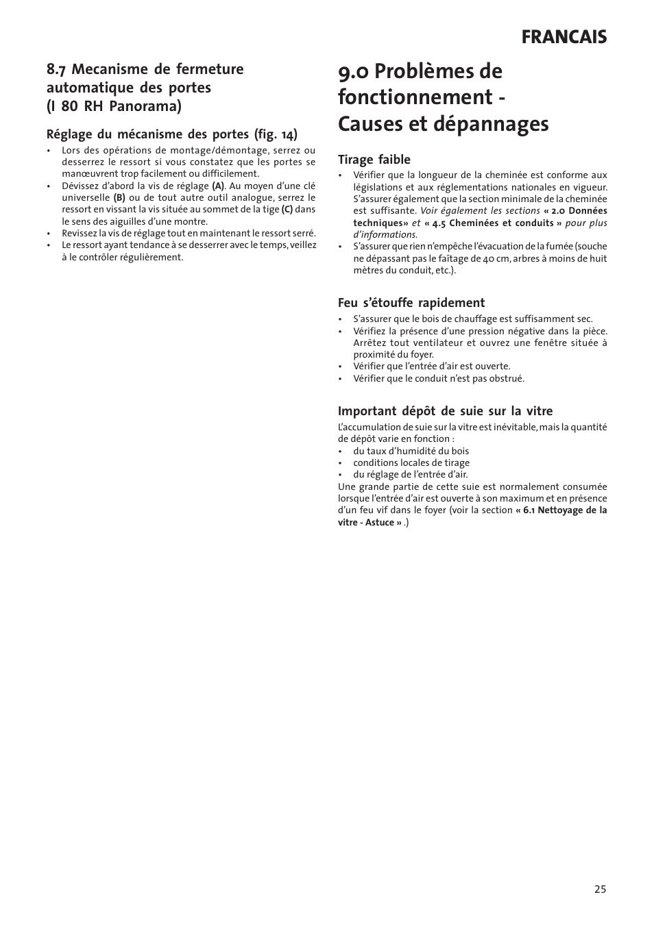 Francais | Jotul I80RH Panorama User Manual | Page 25 / 72