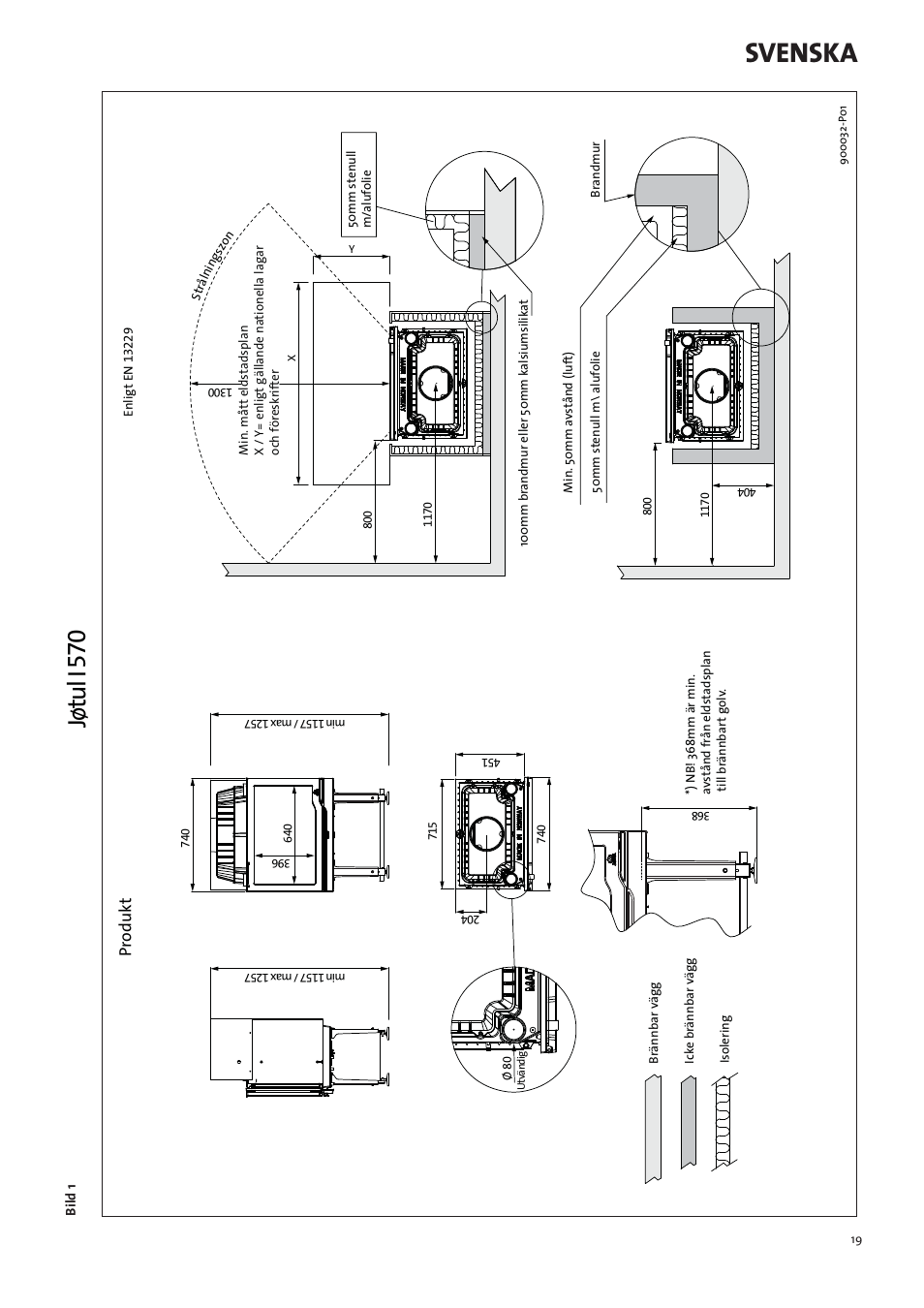 Svenska, Jøtul i 570, Pr odukt | Jotul I570 User Manual | Page 19 / 88