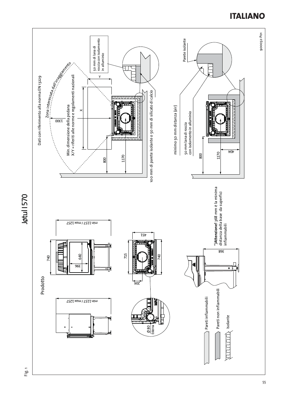 Italiano, Jøtul i 570 | Jotul I570 User Manual | Page 55 / 88