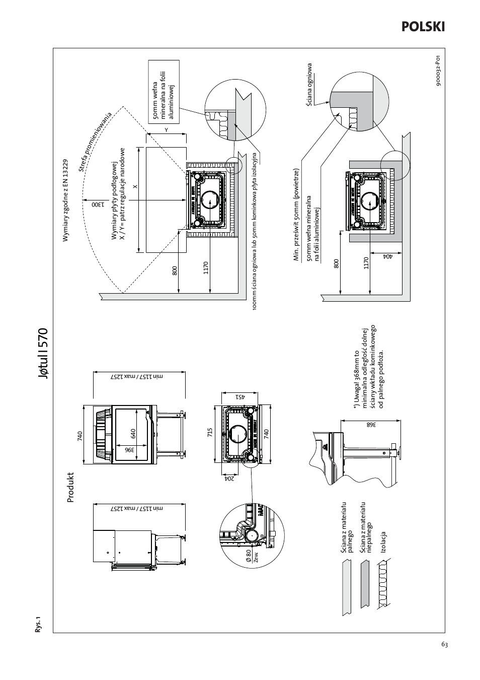 Polski, Jøtul i 570, Produkt | Jotul I570 User Manual | Page 63 / 88