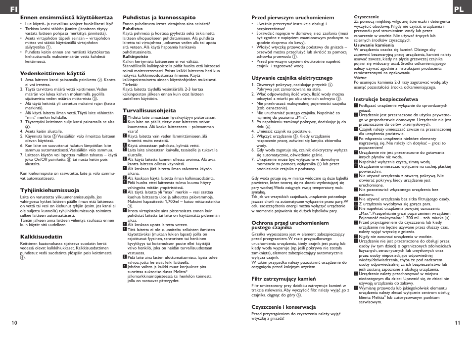 Fi pl | Melitta Look Aqua User Manual | Page 6 / 23
