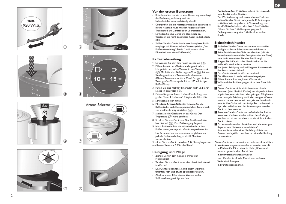 Melitta Enjoy User Manual | Page 2 / 23