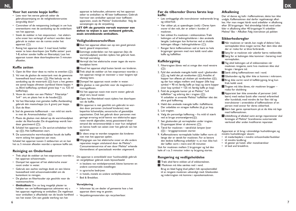 Dk nl | Melitta Enjoy User Manual | Page 4 / 23