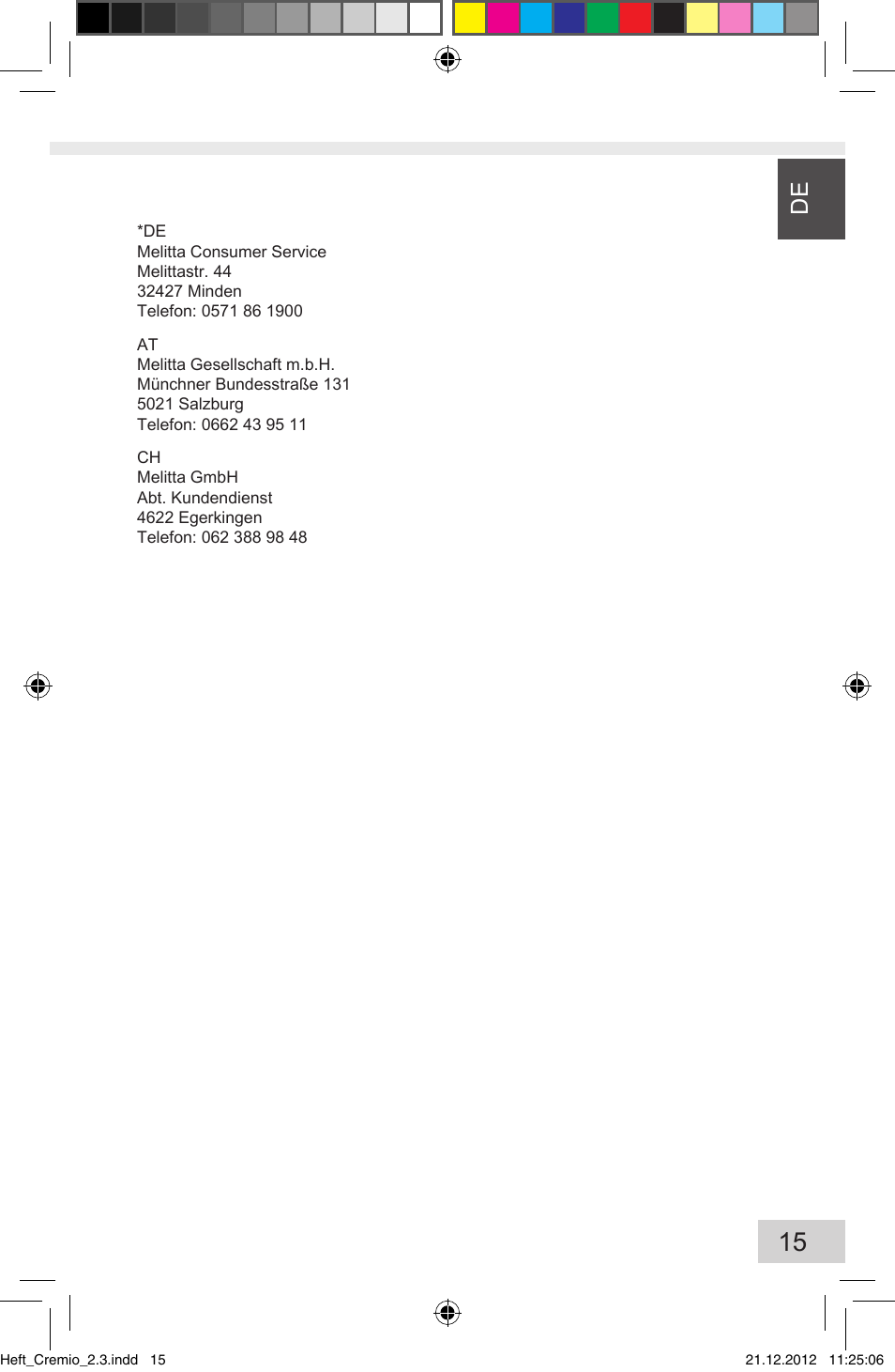 Melitta Cremio User Manual | Page 17 / 172