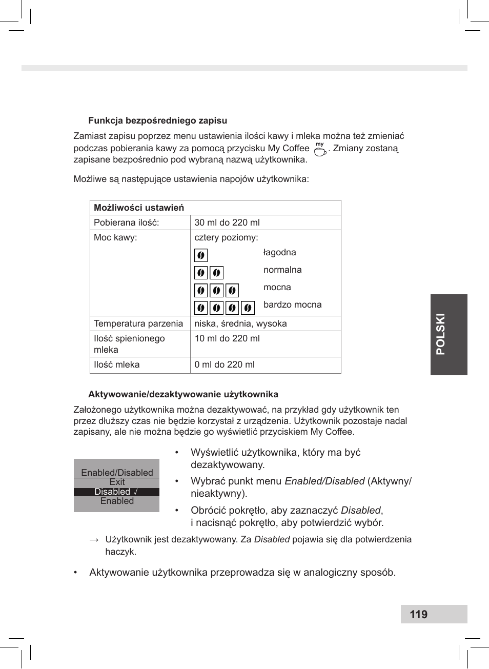 Polski 119 | Melitta Caffeo CI User Manual | Page 121 / 240