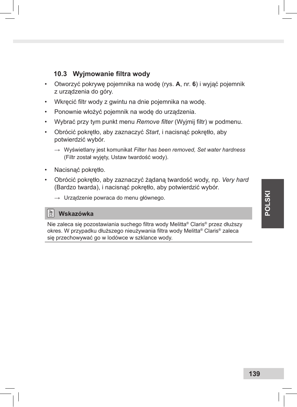 Melitta Caffeo CI User Manual | Page 141 / 240