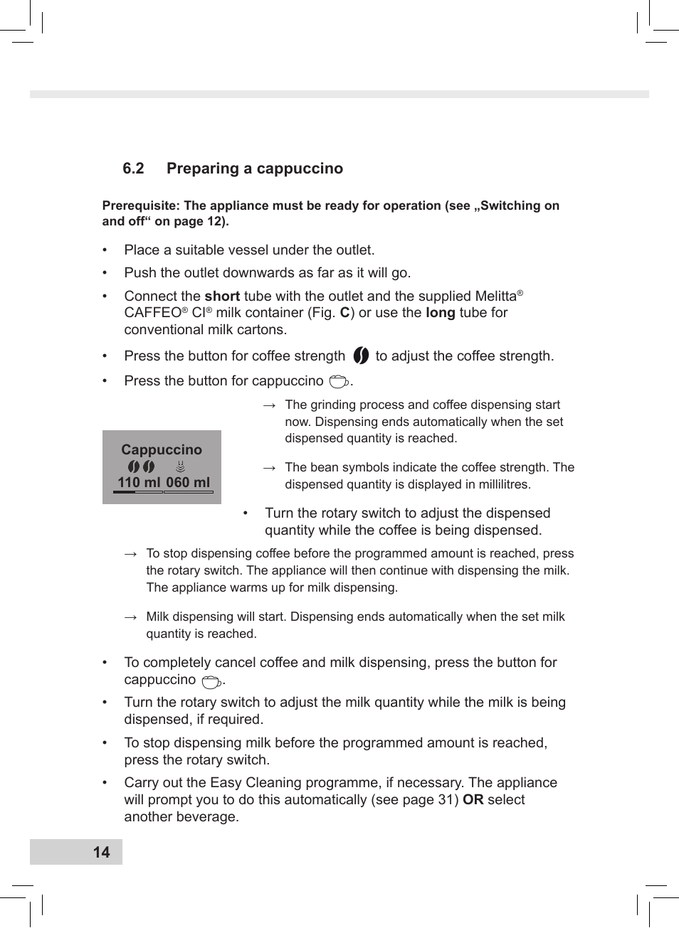 Melitta Caffeo CI User Manual | Page 16 / 240