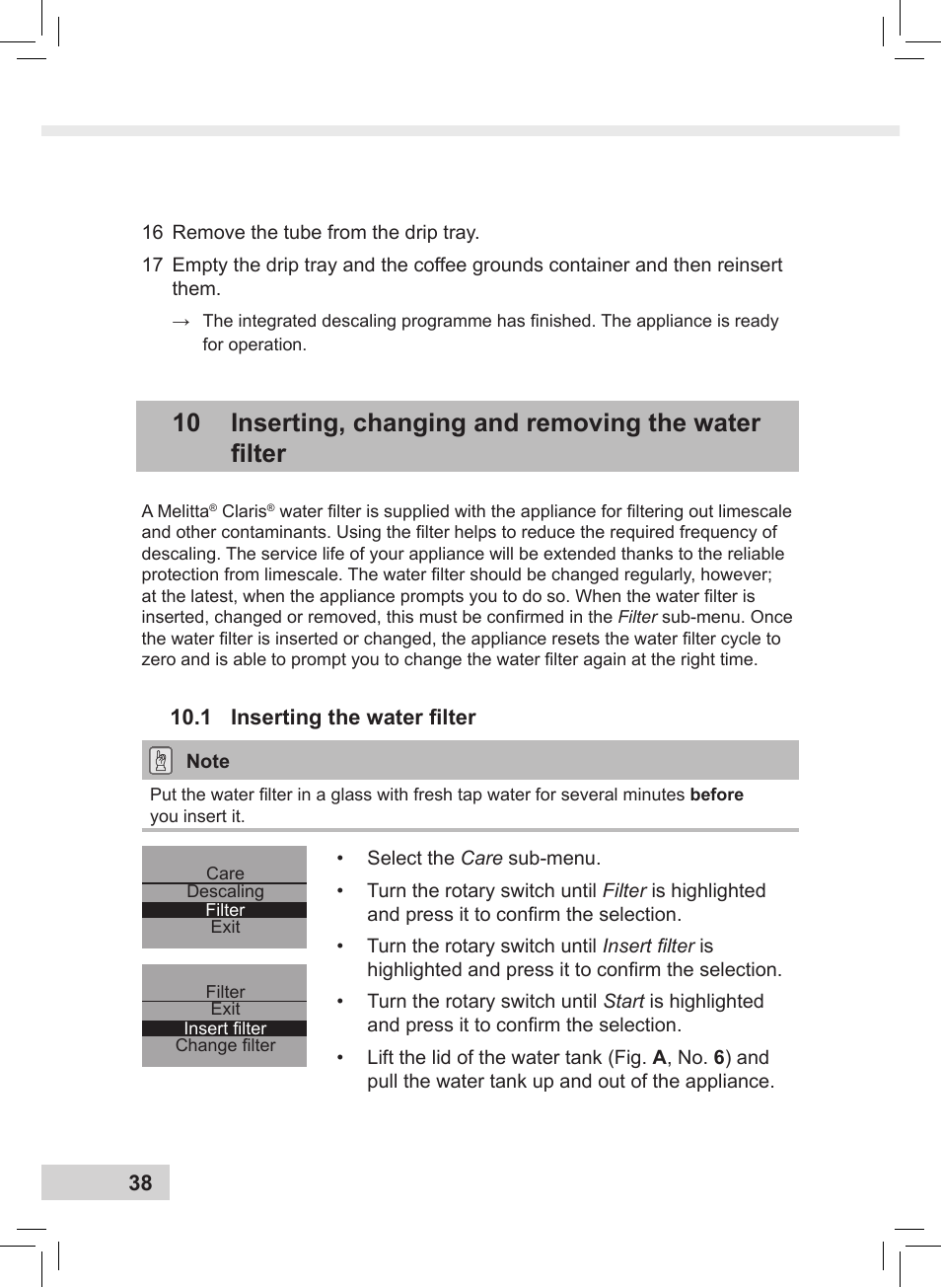 Melitta Caffeo CI User Manual | Page 40 / 240