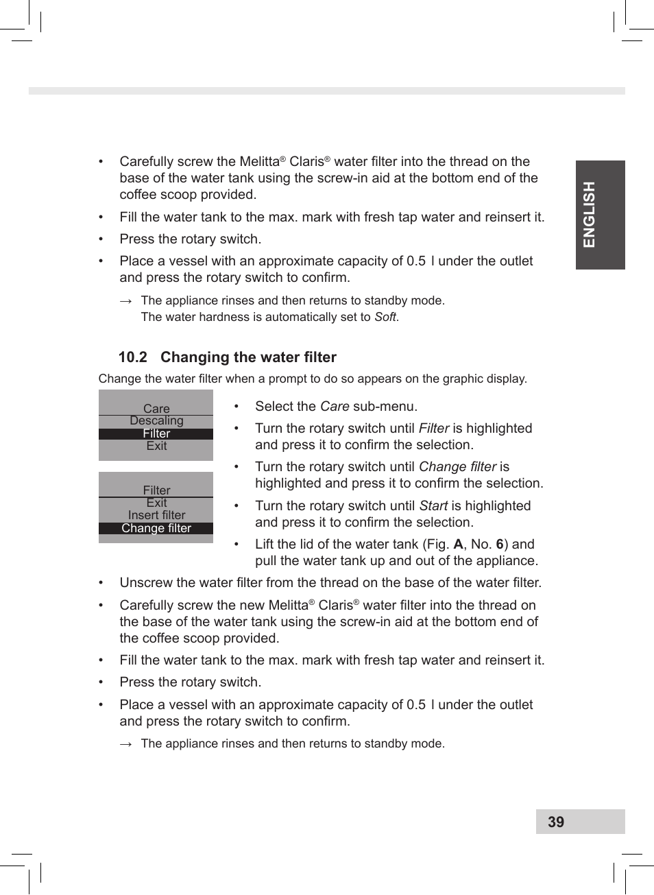 Melitta Caffeo CI User Manual | Page 41 / 240