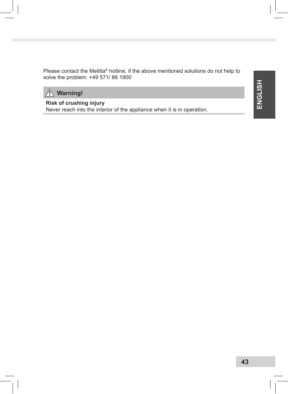 43 english | Melitta Caffeo CI User Manual | Page 45 / 240