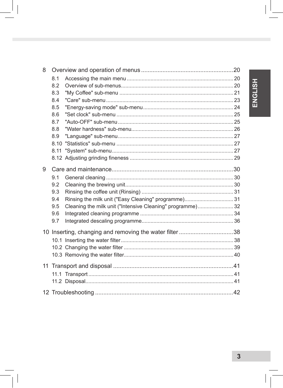 Melitta Caffeo CI User Manual | Page 5 / 240