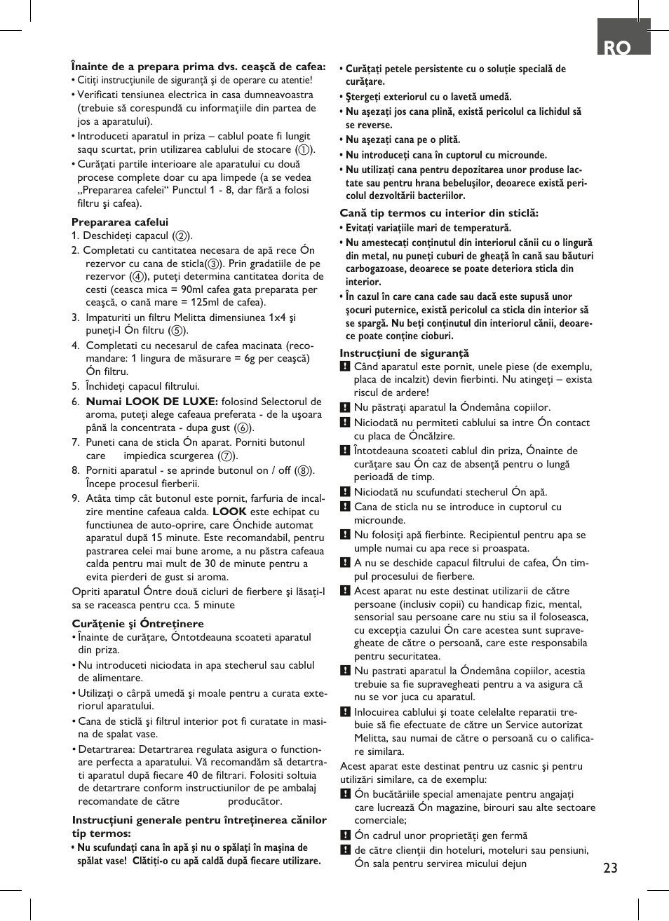 Melitta Look therm User Manual | Page 23 / 44