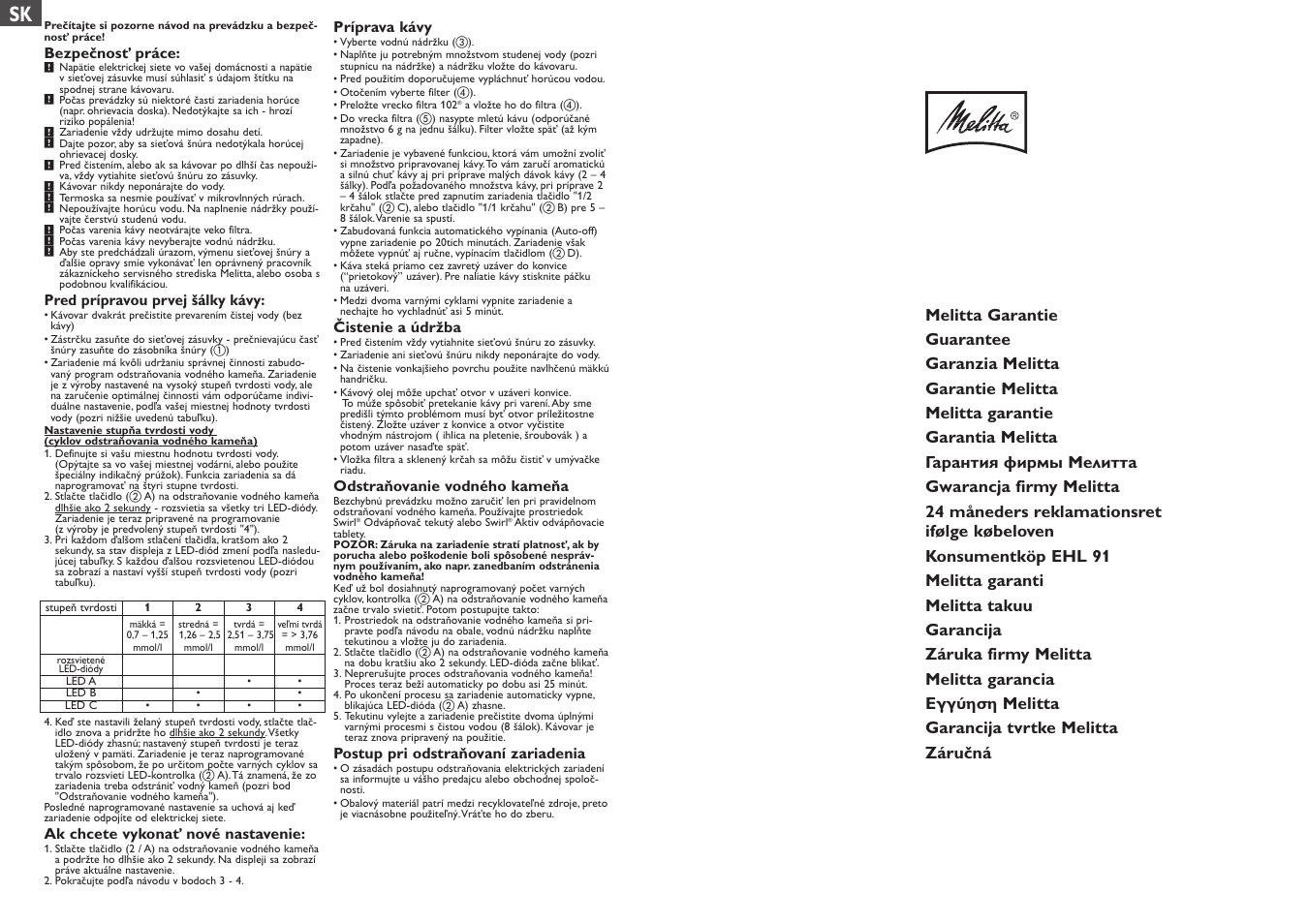 Melitta Optima Therm User Manual | Page 11 / 16