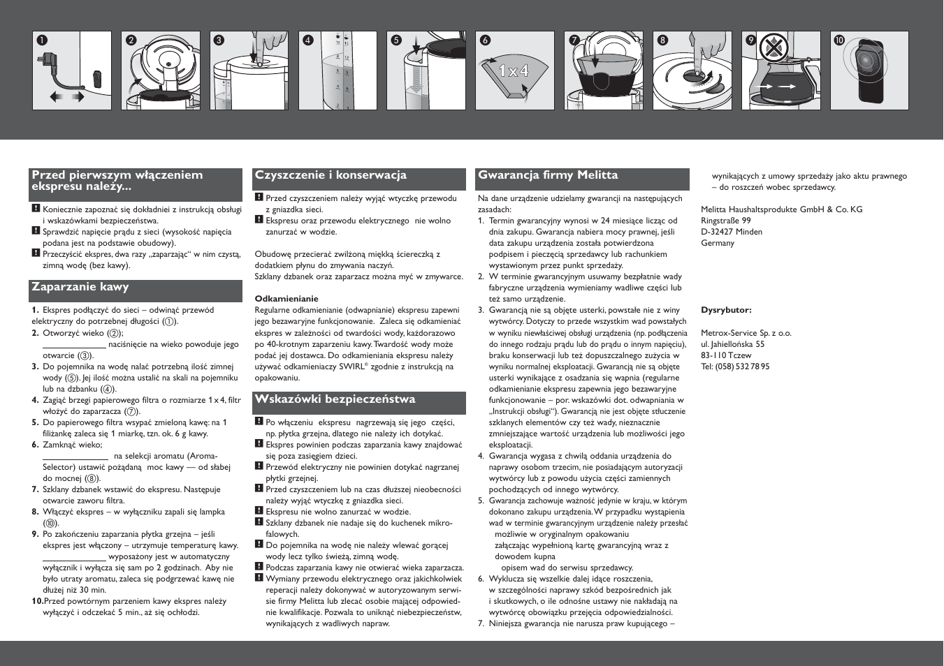 Instrukcja obs, Ługi | Melitta Look User Manual | Page 10 / 18