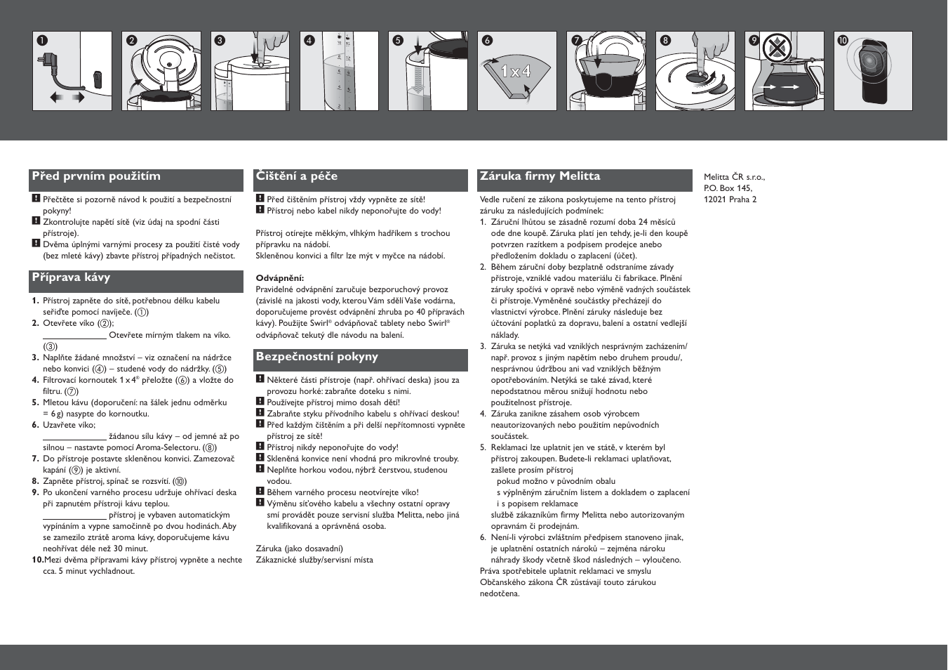 Návod k použití | Melitta Look User Manual | Page 16 / 18