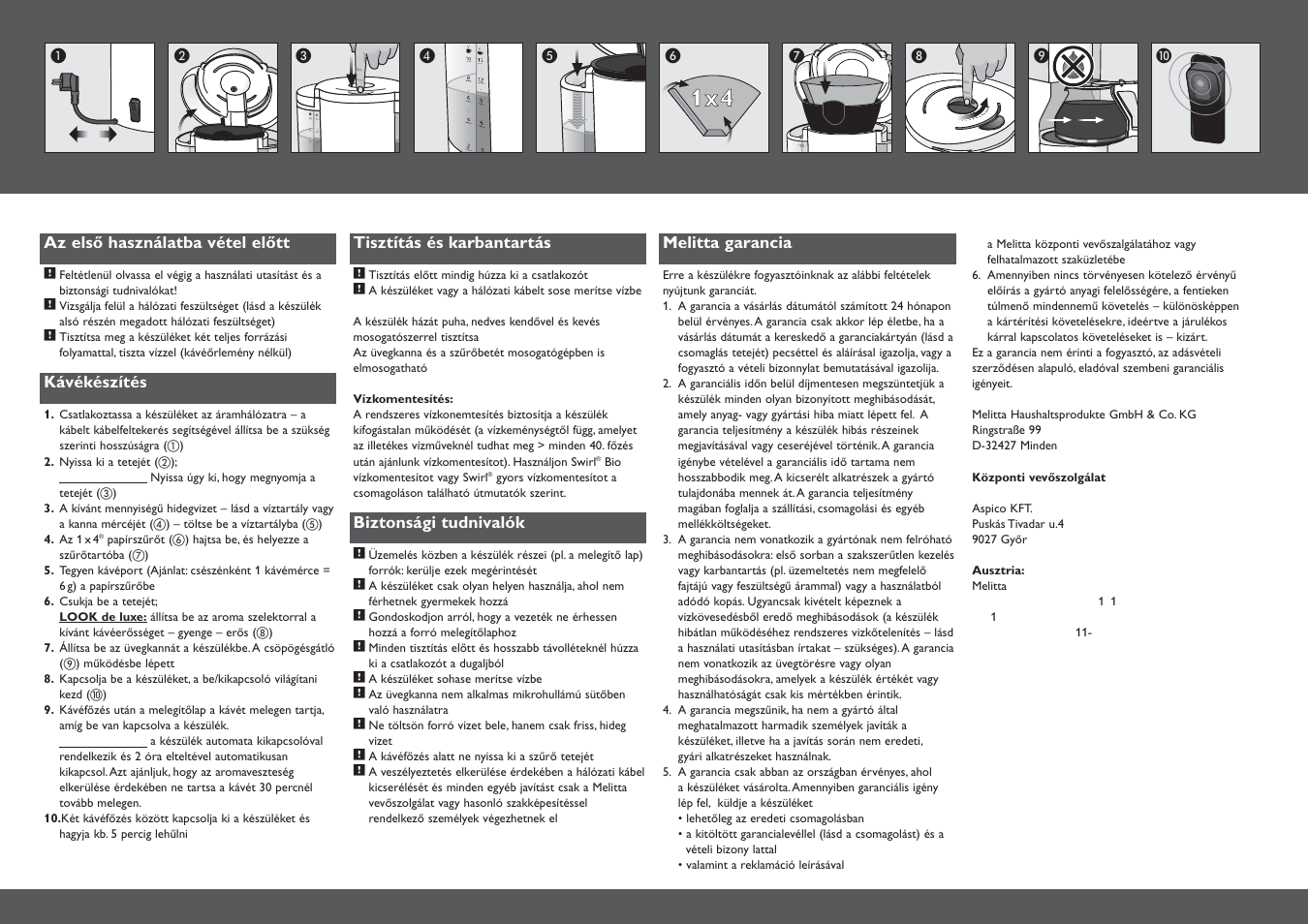 Használati utasítás | Melitta Look User Manual | Page 17 / 18