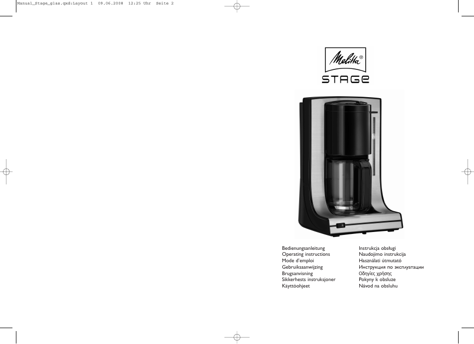 Melitta Stage User Manual | 16 pages