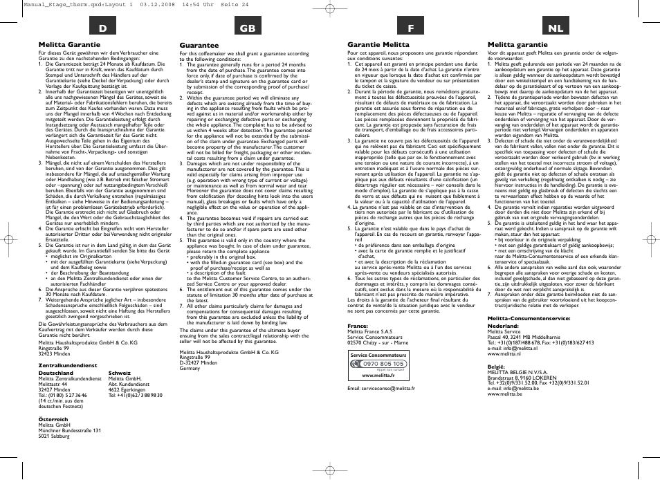 Melitta Stage therm User Manual | Page 12 / 16