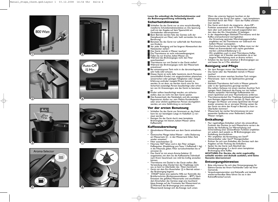 Melitta Stage therm User Manual | Page 2 / 16