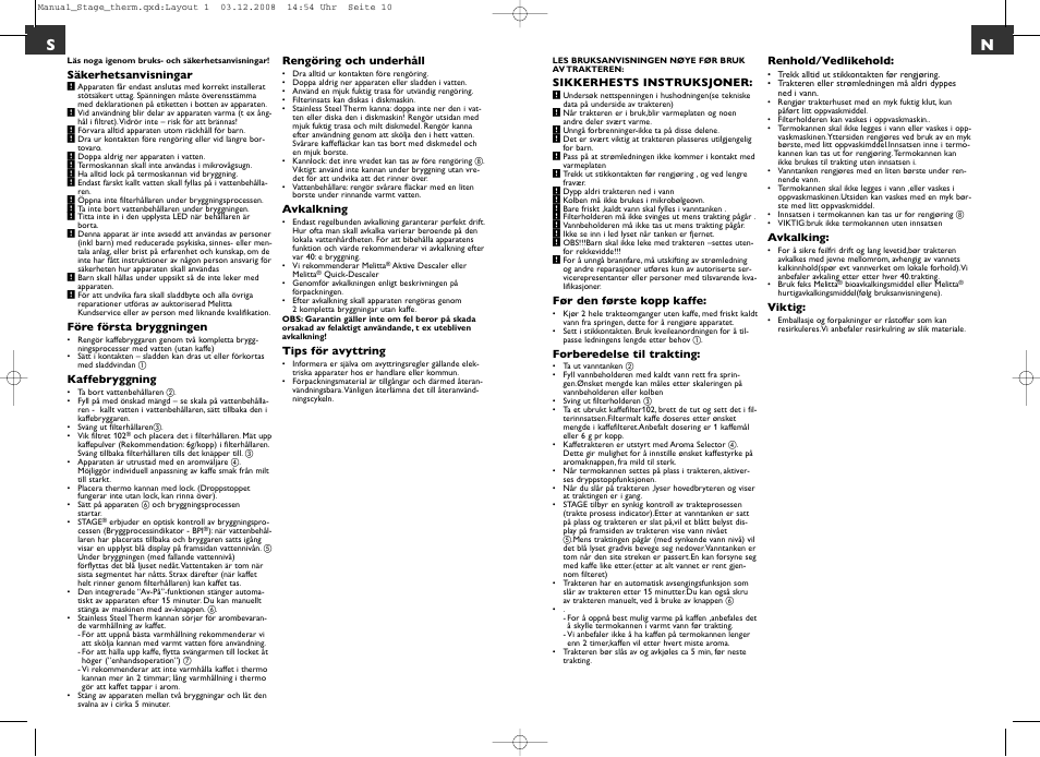 Melitta Stage therm User Manual | Page 5 / 16