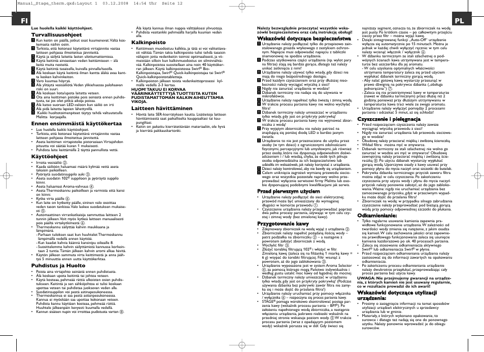 Fi pl | Melitta Stage therm User Manual | Page 6 / 16