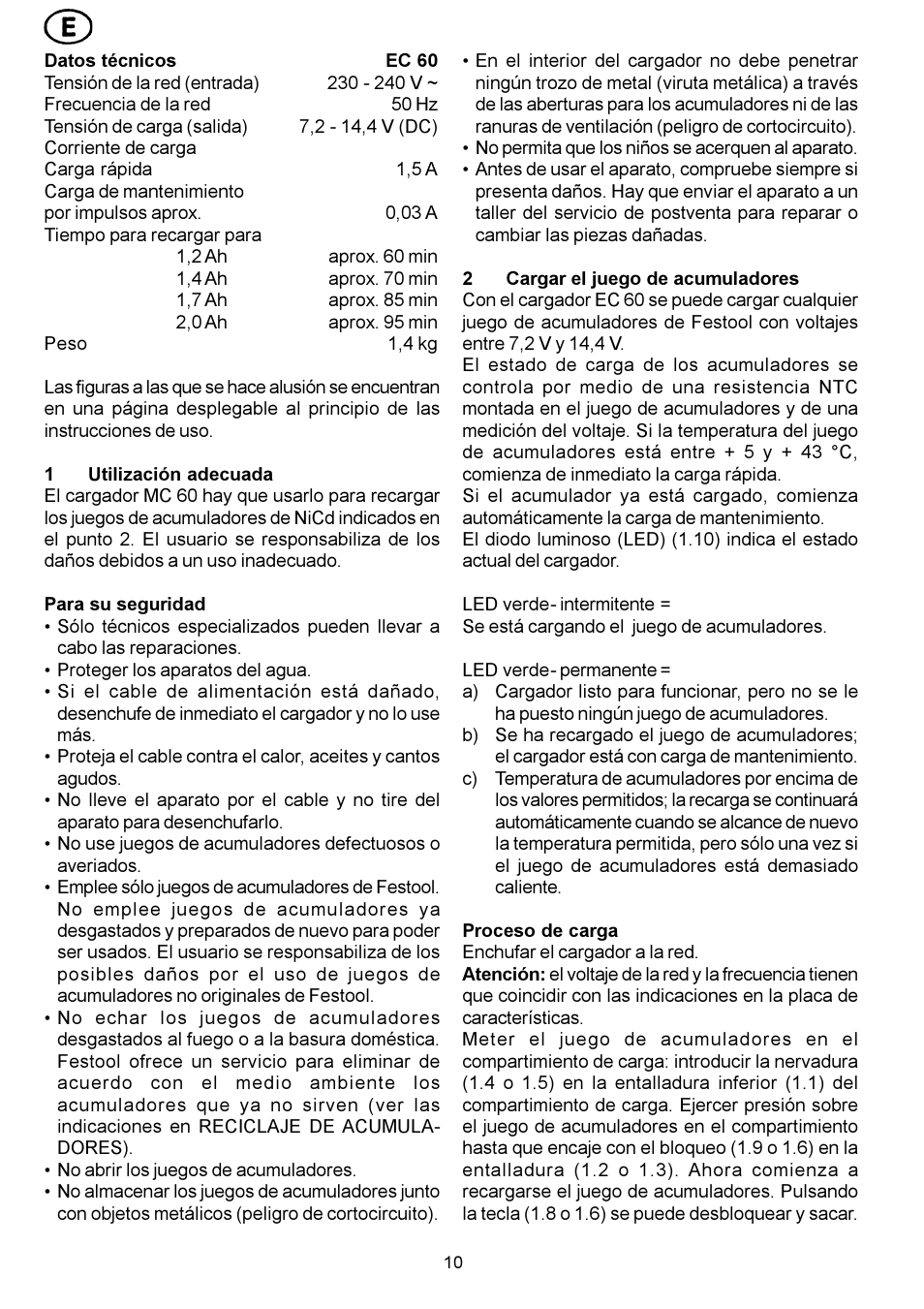 Festool EC 60 User Manual | Page 10 / 38
