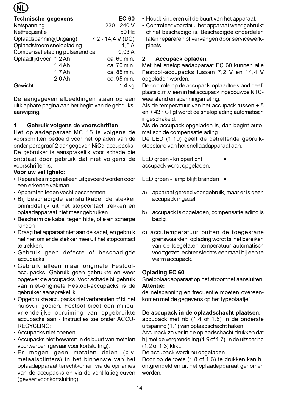 Festool EC 60 User Manual | Page 14 / 38